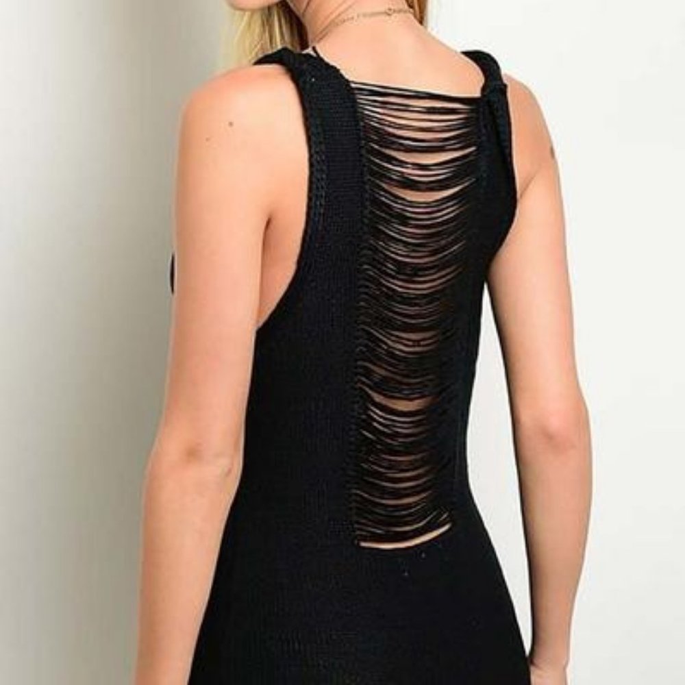 Black Loose Knit Dress